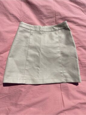 Boho Western Faux Vegan Leather Zip Back Mini Skirt Size Small